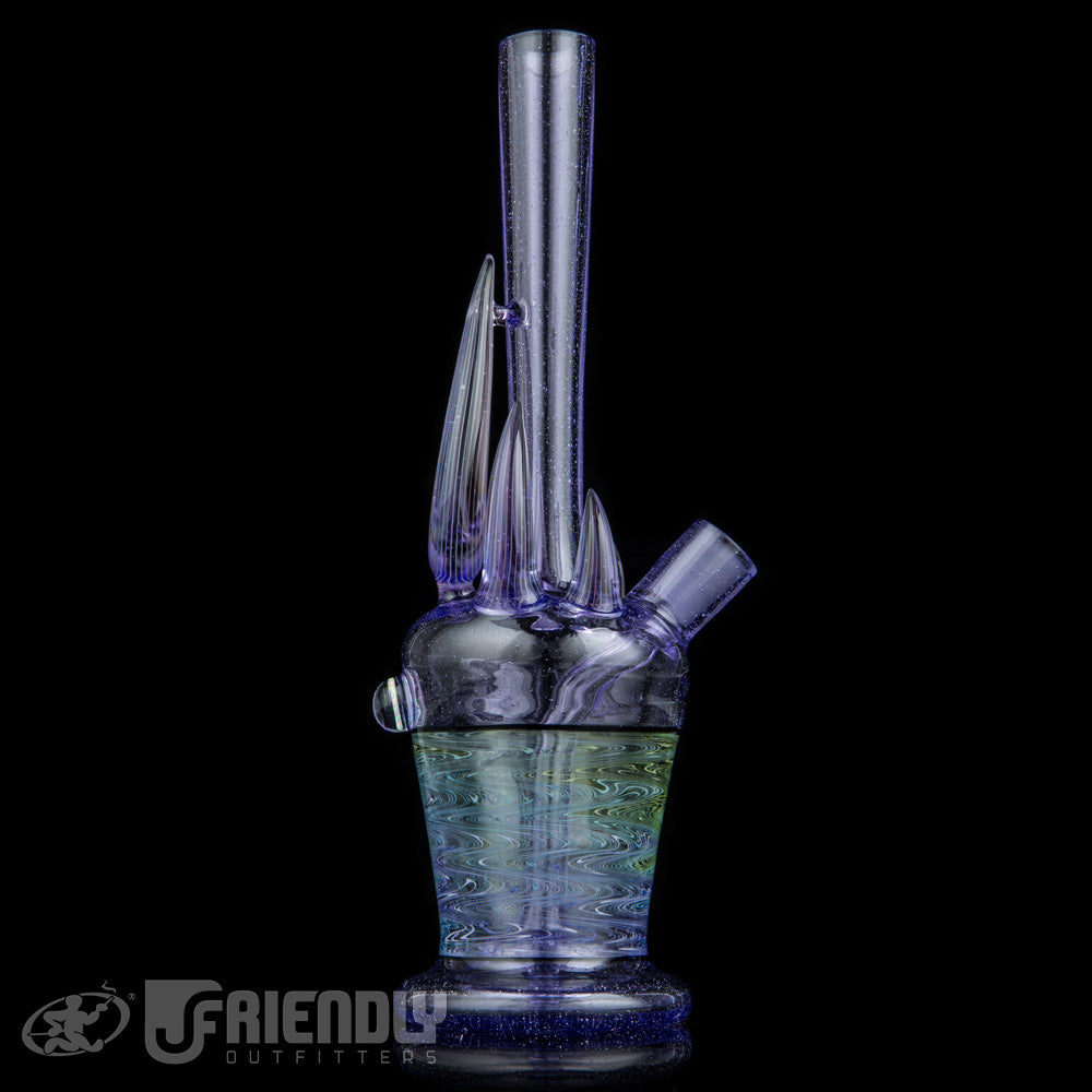 Crux Glass 10mm Purple Horned Tube w/Wig Wags and Opal