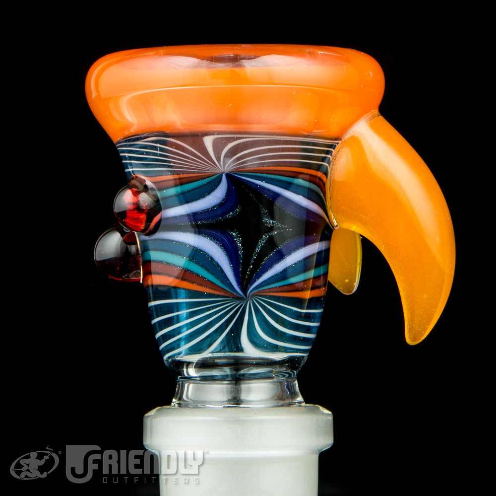 Crux Glass 18mm Orange and Blue Slide w/Horns