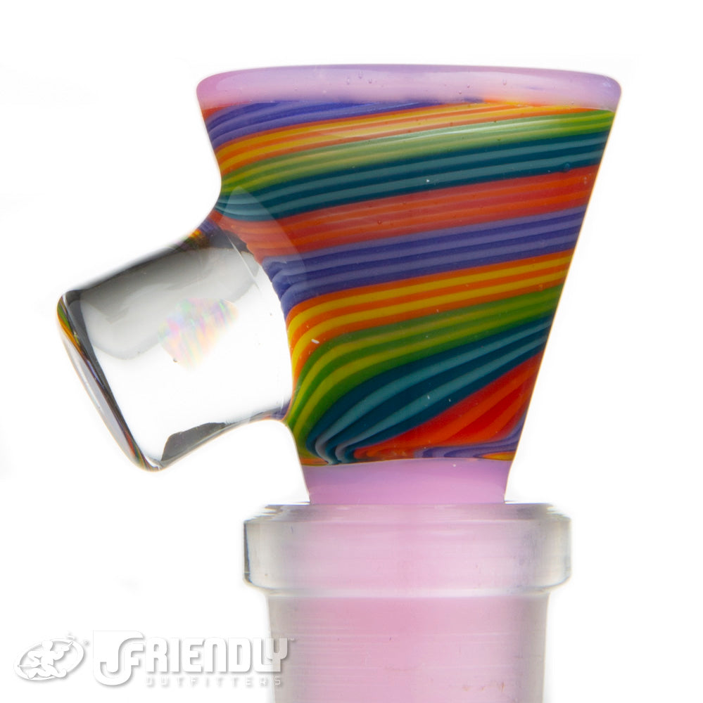 Amar Glass 14mm Pink Rainbow Martini Slide