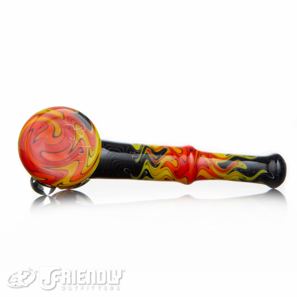 Fat Bottom Glass Black Orange and Red Wig Wag Hammer