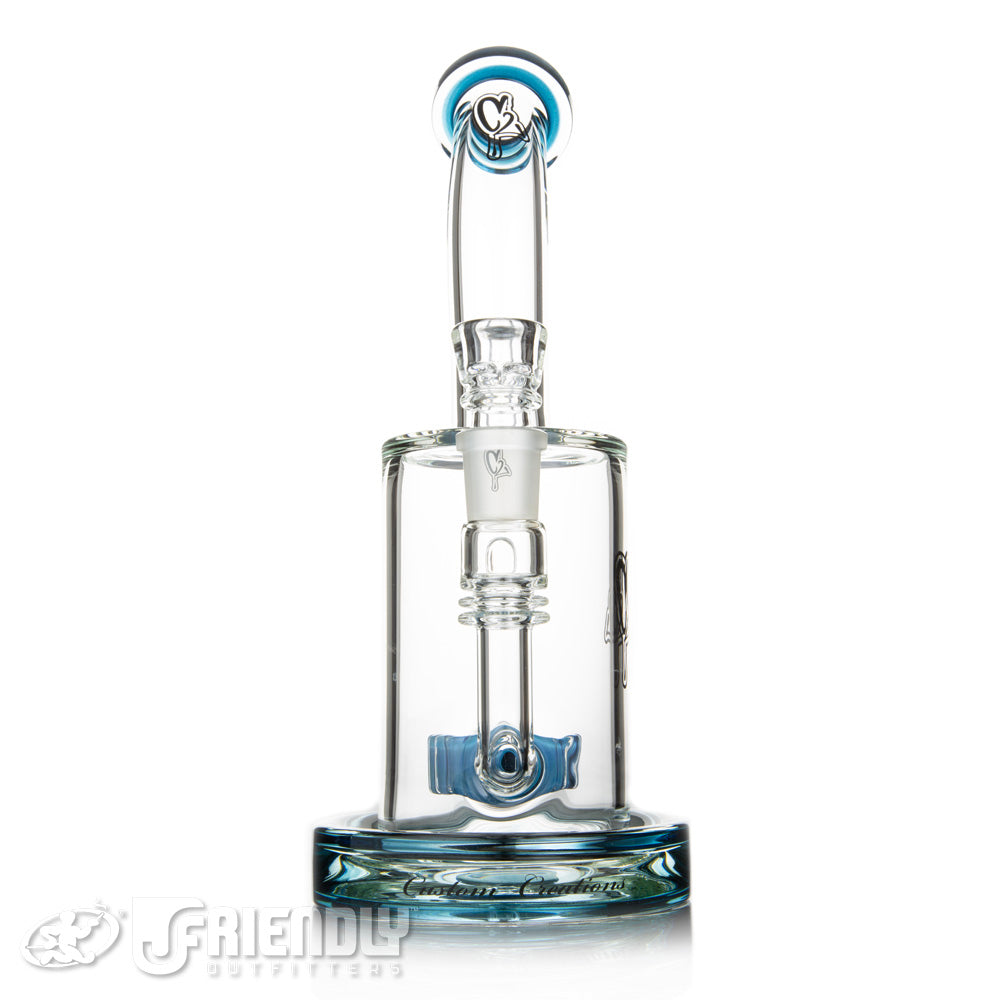 C2 Custom Creations 80mm Can Bent Neck w/Circle Disc Perc and Teal Accents
