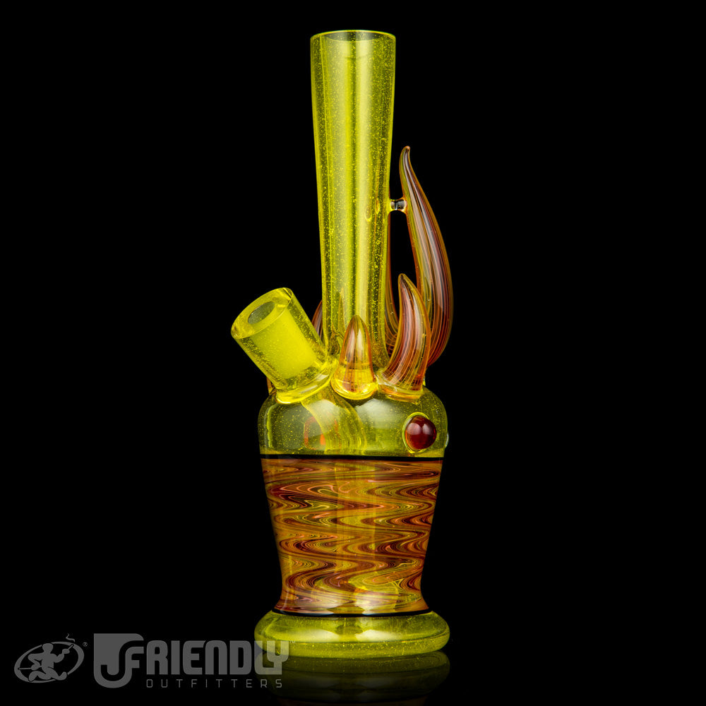 Crux Glass 10mm Yellow Minitube w/Horns and Showerhead Perc