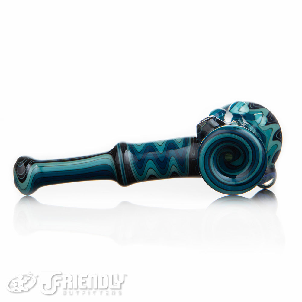Fat Bottom Glass Aqua and Black Wig Wag Hammer